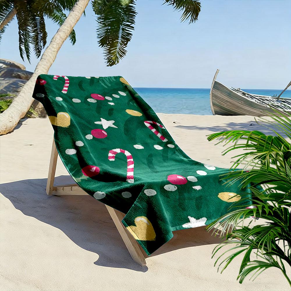 Festive candy forest dreams Print beach towel, quick drying, suitable for travel, outdoor sports, jogging, the beach and swimming, gift