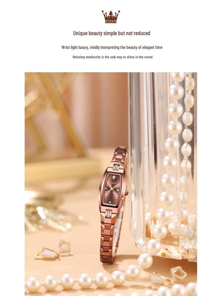 Tungsten Steel Waterproof Women's Watch with Imported Movement - Olis Cross-Border Style