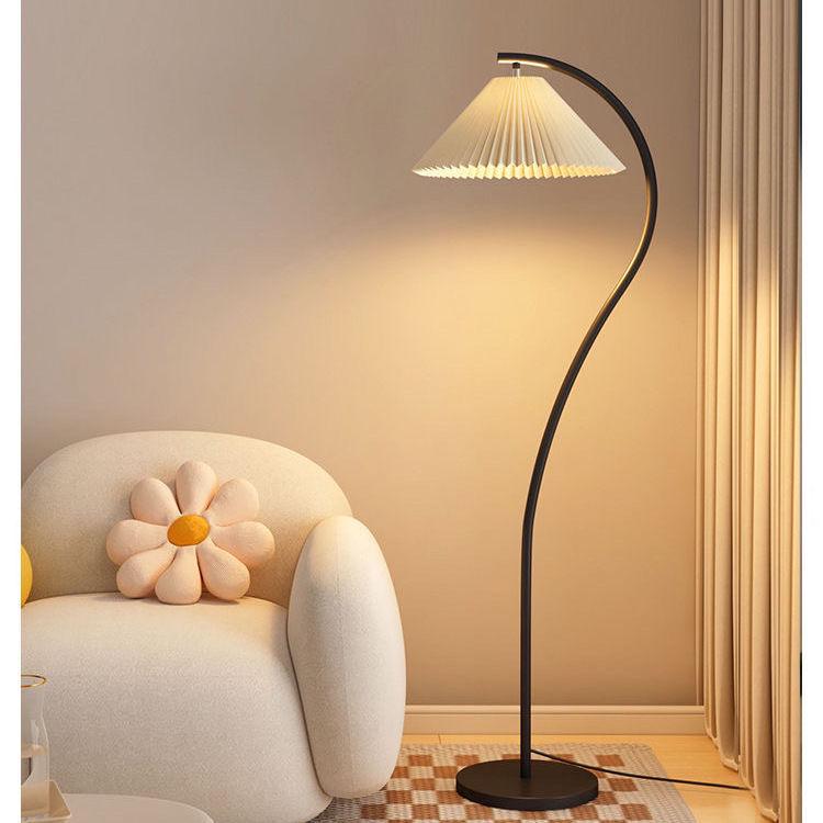 French Vintage Cream Floor Lamp for Living Room, Bedroom, or Bedside - Retro Style with Modern Ambiance.