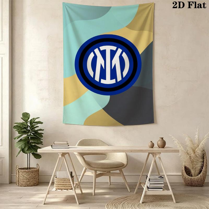 Inter Milan Logo Wallpaper Threepiece Set 1 Duvet Cover 2 Pillowcase Without Core Christmas Birthday Gift Bedding Set Soft And Comfortable