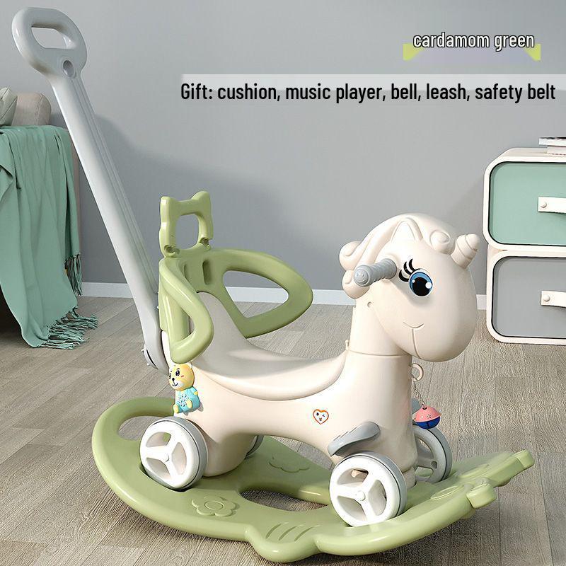 3-in-1 Wooden Rocking Horse & Ride-On Toy: Perfect First Birthday Gift for Boys and Girls