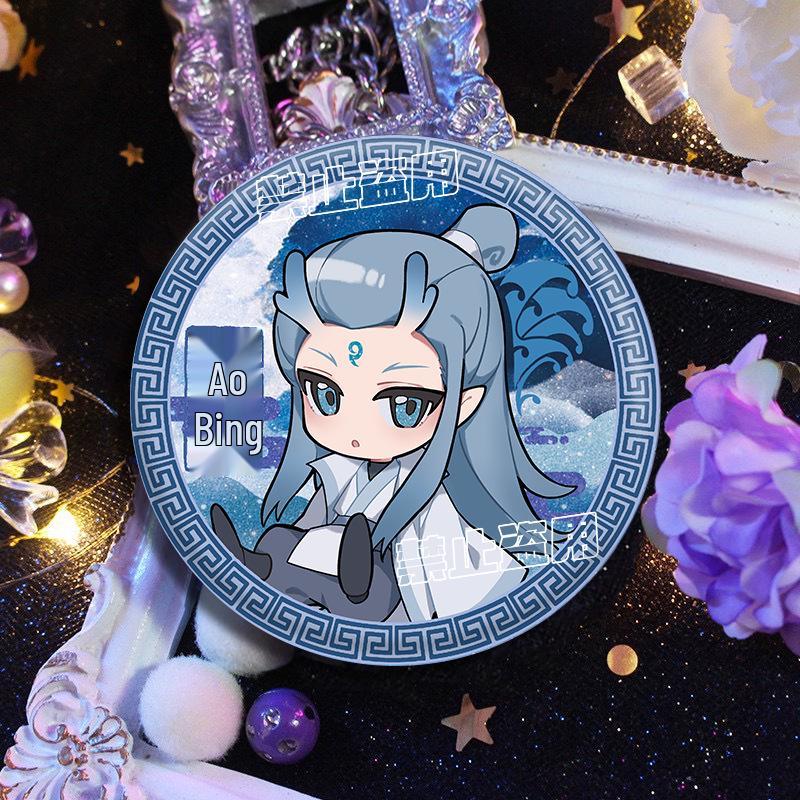 

Нэчжа: Переливающийся серебристый значок с двойной вспышкой - Аниме-мерч Нечжа и Ао Бин 58mm Silver Glitter Double Flash Badge