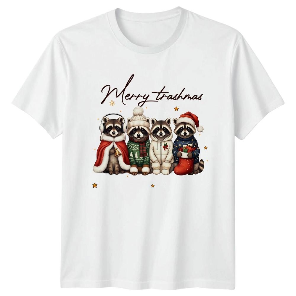 Merry Trashmas Raccoons Christmas Animals Unisexs TShirt Unisexs Graphic Tee S