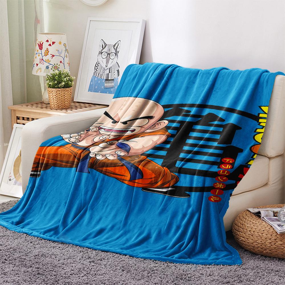 1PC Krillin Patterned Flannel Blanket Suitable For All Seasons For Home Decor Warmth And Comfort Gifts Holiday Present