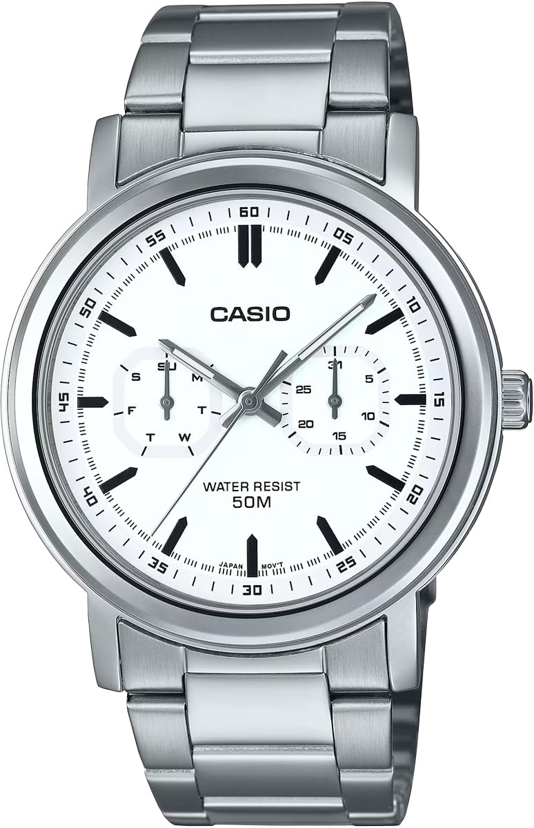 

Casio Standard Quartz Men s Watch MTP-E335D-7EV Multi-Calendar Silver White
