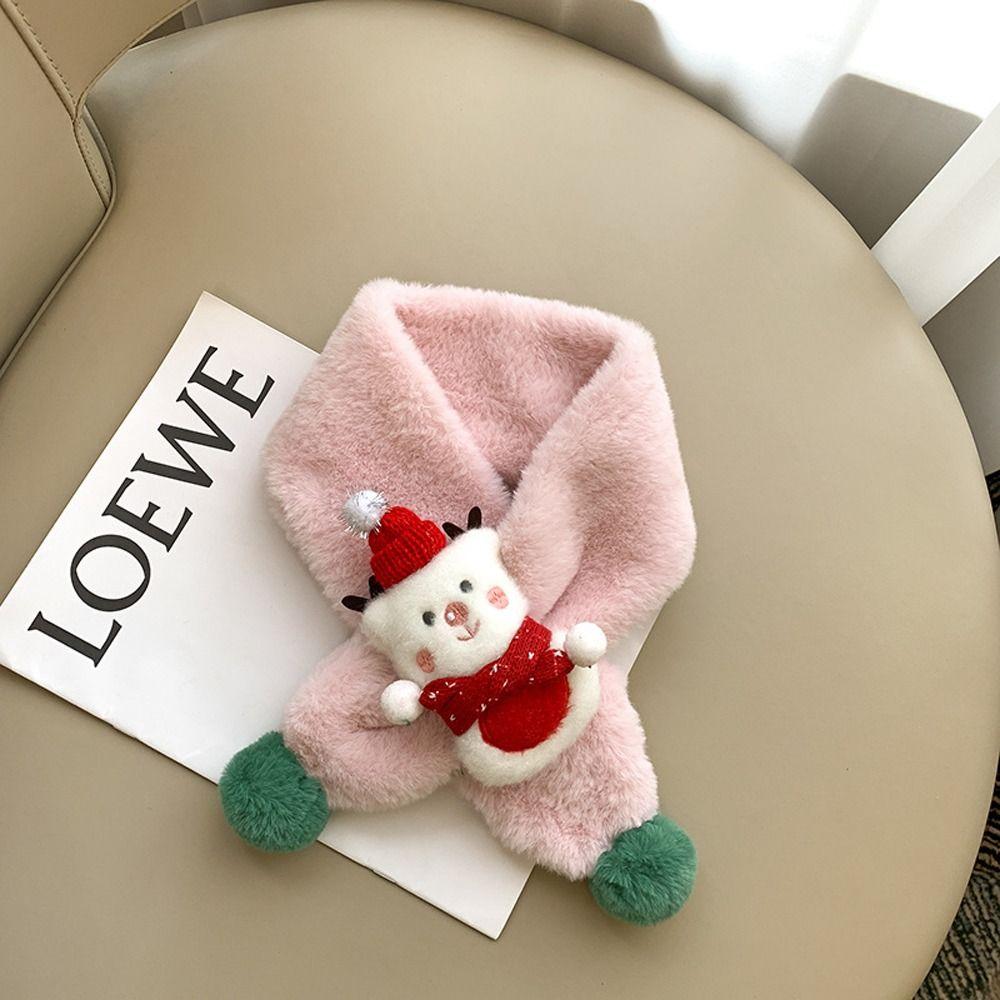 Småbarn Barn Baby Vinter Skjerf Barn Skjerf Halsvarmer Barn Plysj Sjal Jule Skjerf