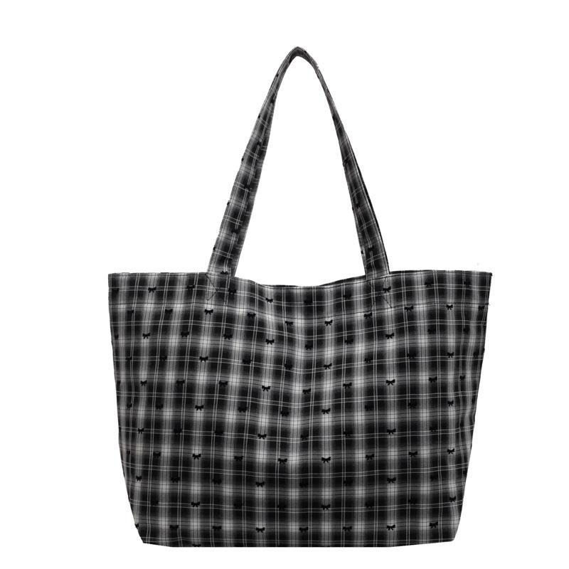 

Canvas tote bag women s 2024 new large-capacity commuter bag summer versatile shoulder bag college student class bag