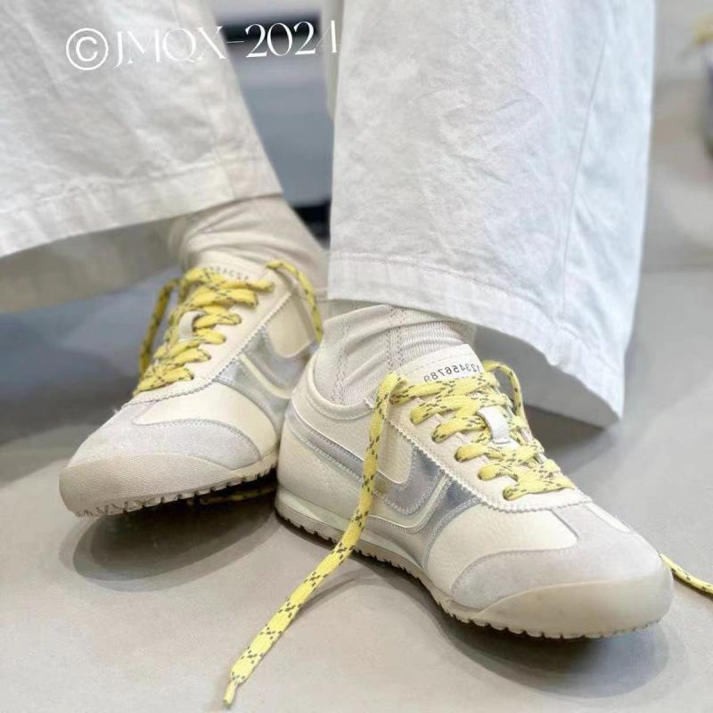 

2024 new soft leather silver German training shoes women s retro niche flat-bottomed sports and leisure versatile soft-soled Forrest Gump shoes 35 серебряный