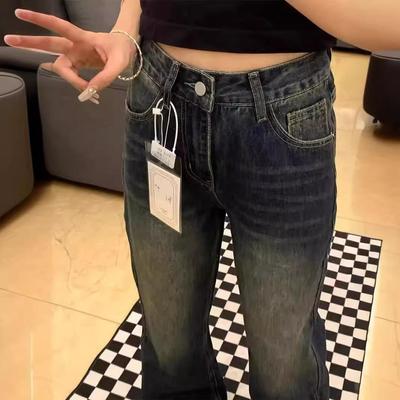 Jeans Feminino Bootcut de Cintura Alta em Formato Pera: Calças Longas, Slimming, Micro-Flare, Plus Size