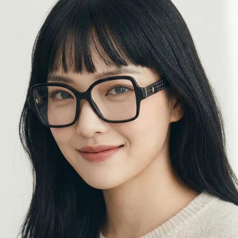 Burberry Eyeglass Frames BE2374 3001 Square Black Horn-rimmed with Logo Luxury Fashion