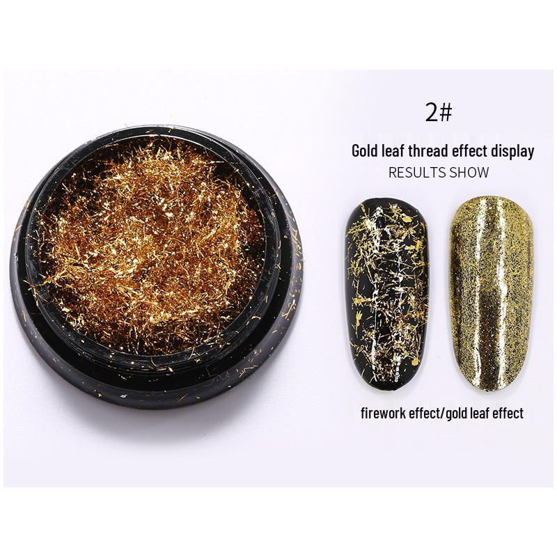 Japanese Gold & Silver Foil Nail Art Flakes: DIY Gel Polish Patches for Photo-therapy and Jewelry Design