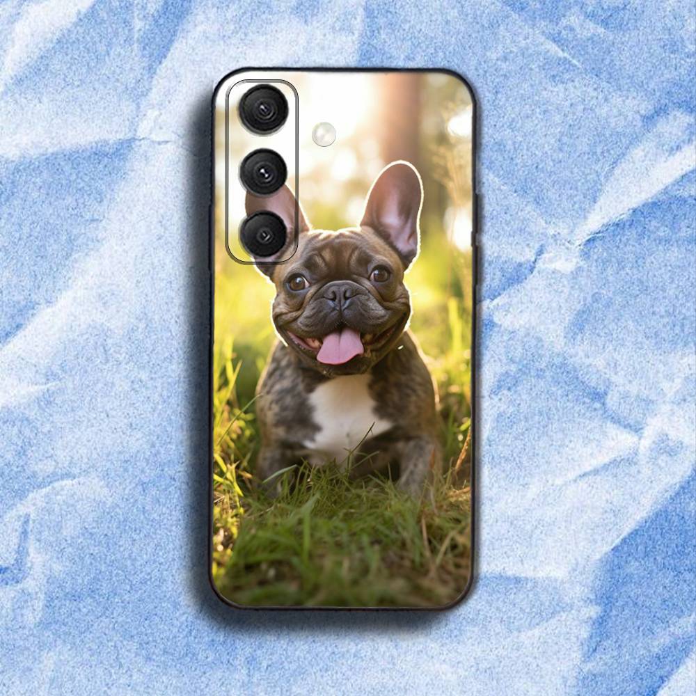F-French B-BulldogS Dog Phone Case For Samsung S 25,24,23,22,30,21,10,9,Ultra,Plus,Lite,FE,4,5G Black Soft Case