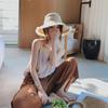 Women Fashion Hats Wide Large Beach Sun Hats Solid Visor Hat Straw Cap Female Sun Protection Hat Accessories