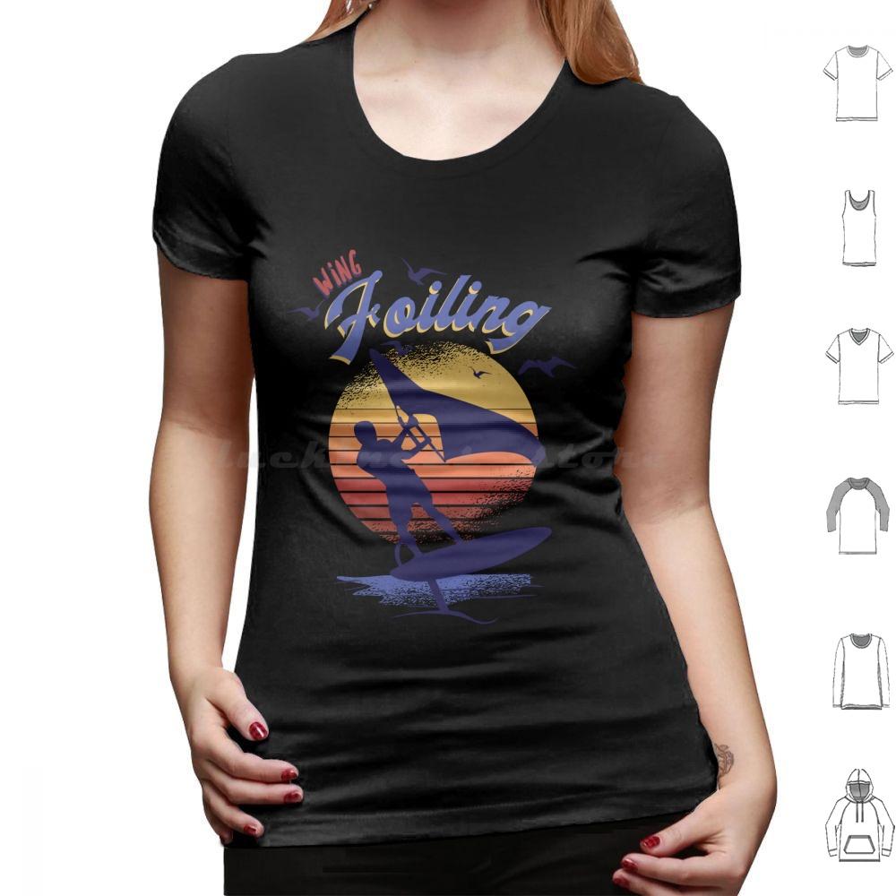 Wing Foiling Surfing Surfer Gift T Shirt Cotton Men Women DIY Print Wing Foiling Wing Foiling Surfing Surfer Idea Vintage Surf