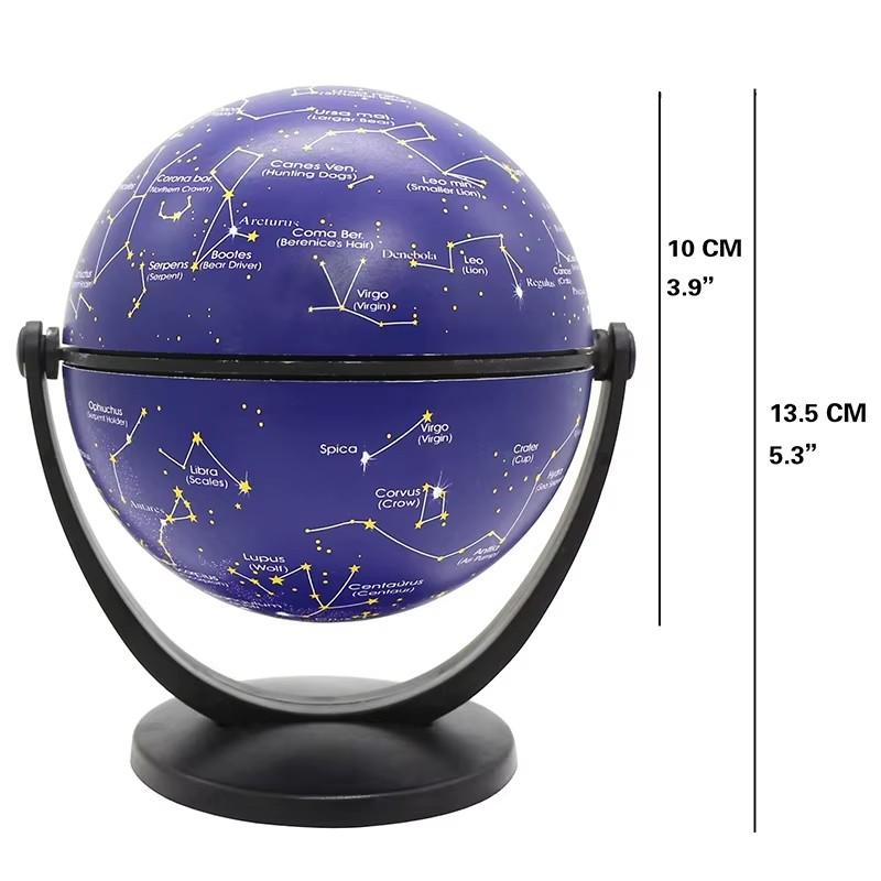 10cm Retro Globe 360 Rotating Earth World Ocean Map Ball Antique Desktop Geography Learning Education Home School Decoration