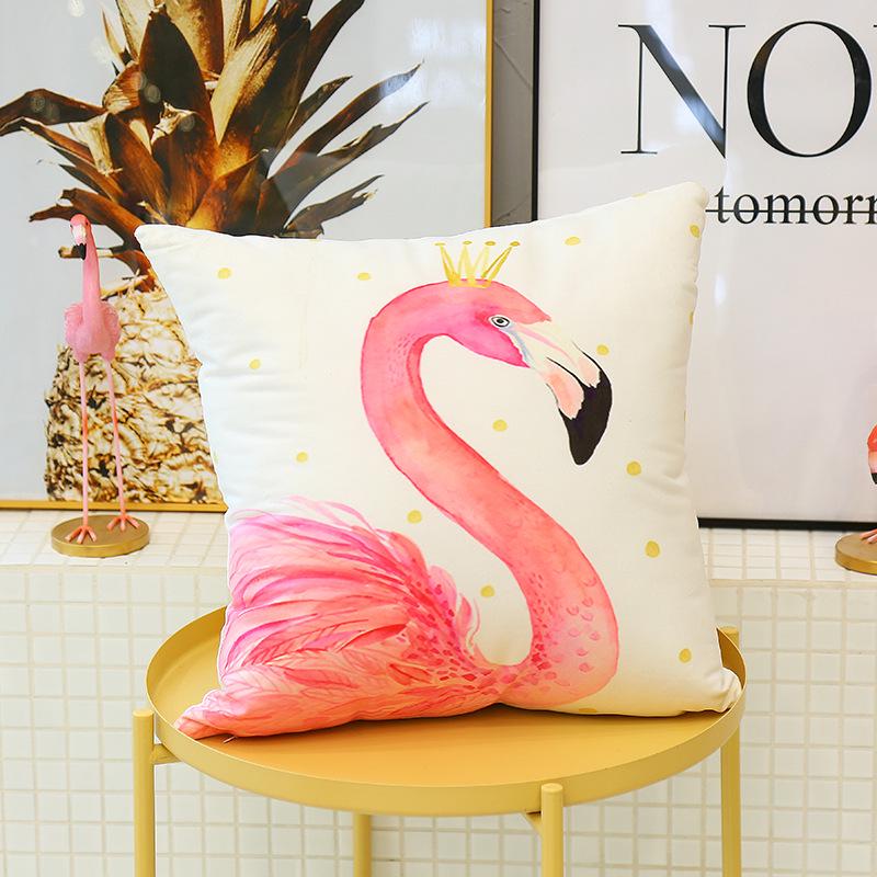 Small Fresh Flamingo American Pastoral Nordic Style Pillow Set Car Sofa Cushion Pillow Cover Does Not Include Pillow Core