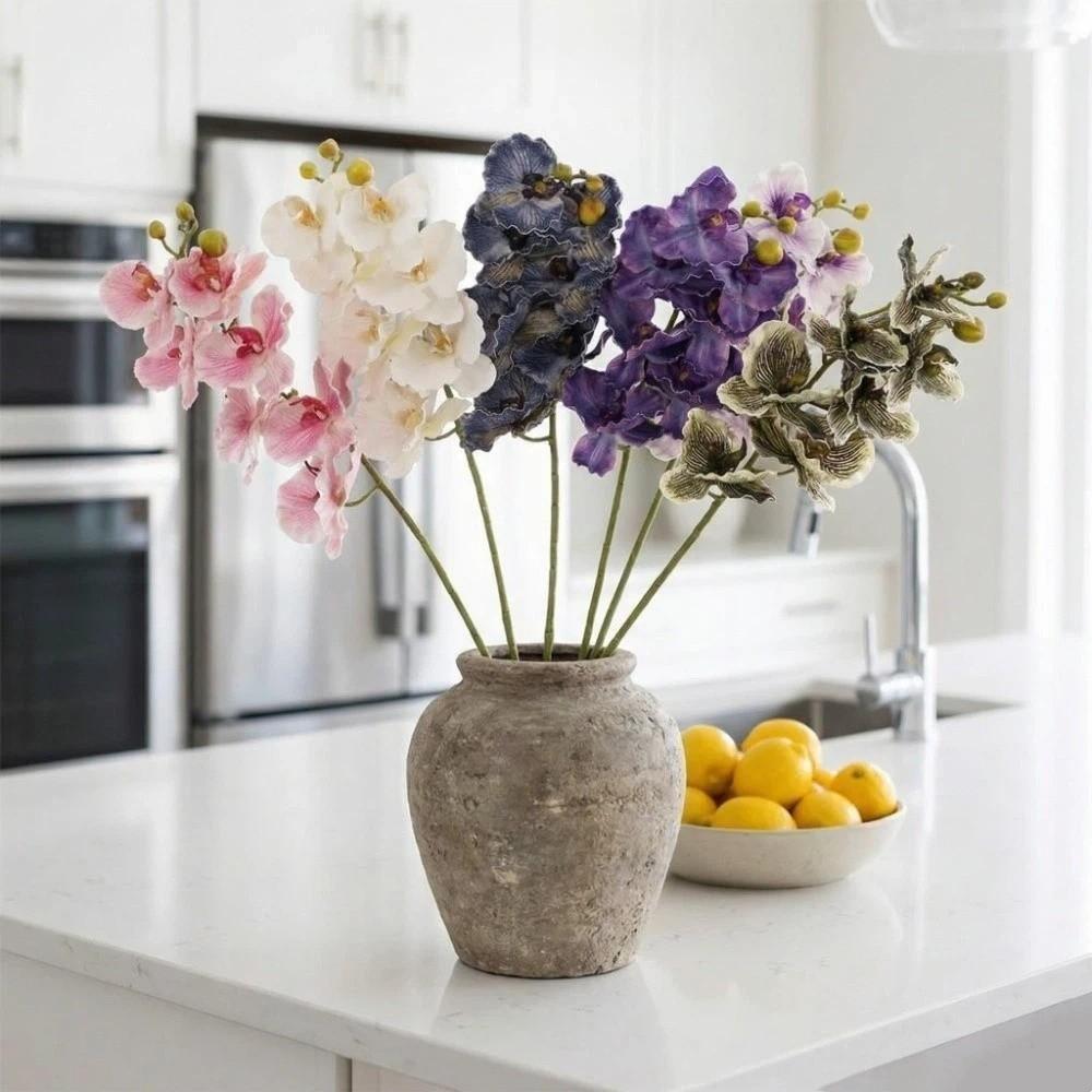 Butterfly Orchid Artificial Orchid Flower Real Touch Handmade Faux Phalaenopsis Realistic Luxury Fake Flower Branch Dining Table