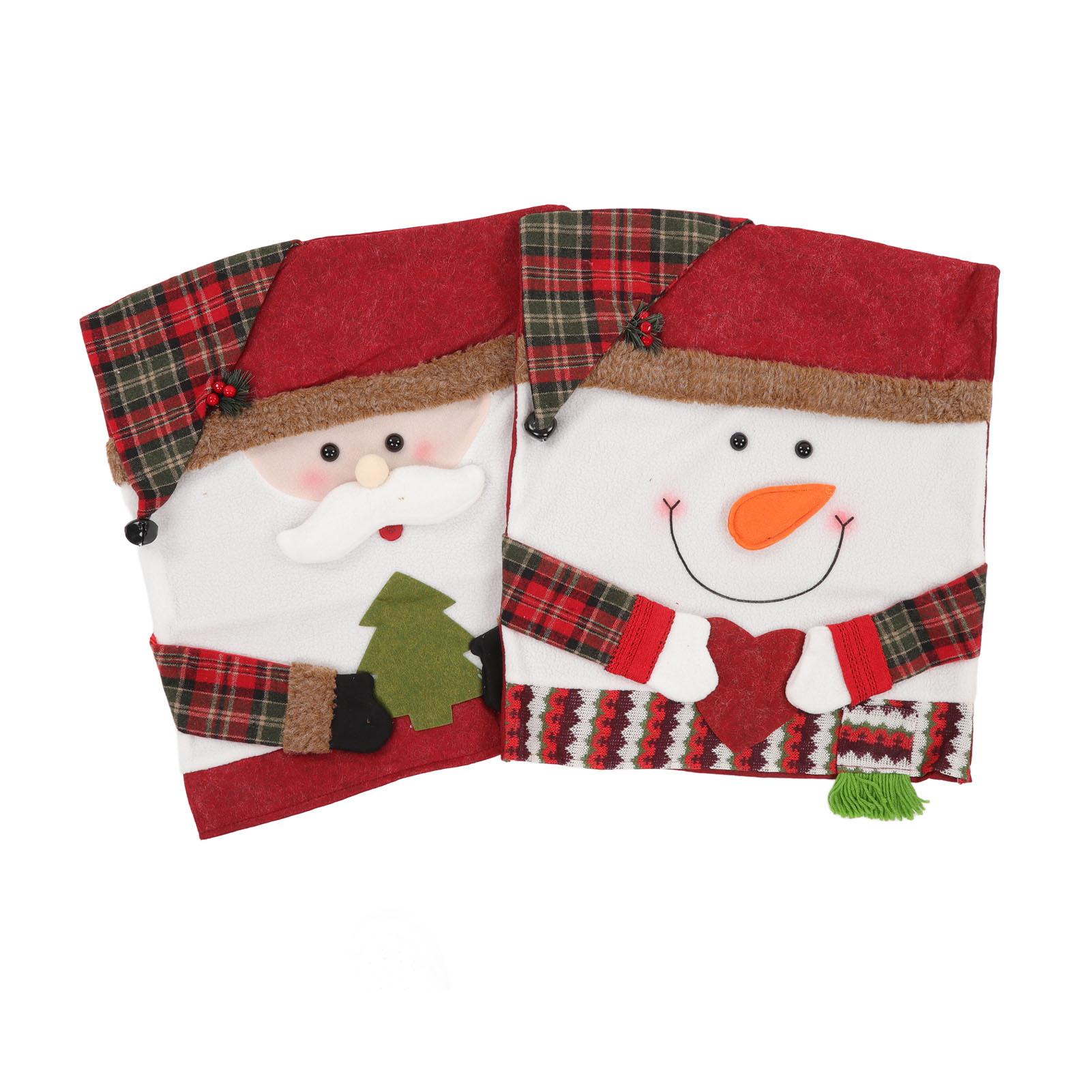 

2 шт. Рождественский чехол на спинку стула, декоративный нетканый материал, тематика «Старый человек, снеговик», праздничный ужин