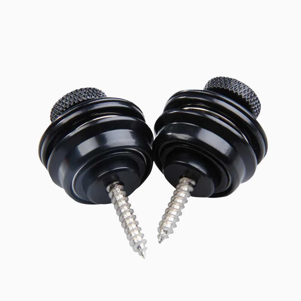 10-2PCS Electric Guitar Straplock Zinc Alloy Bass Safety Straplock Flat Head Non-slip Replacement Musical Instrument Accessories