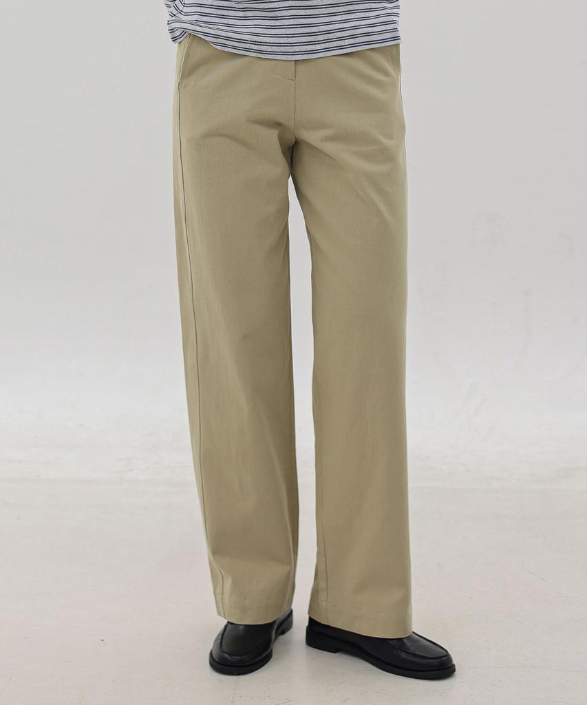 Keullaepeu Straight Cut Cotton Pants_Beige