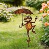 Retro Rust Iron Frog Stake Decorative Garden Art Metal Lawn Ornament Outdoor Decorations for Garden Yard Stakes Metal Crafts
