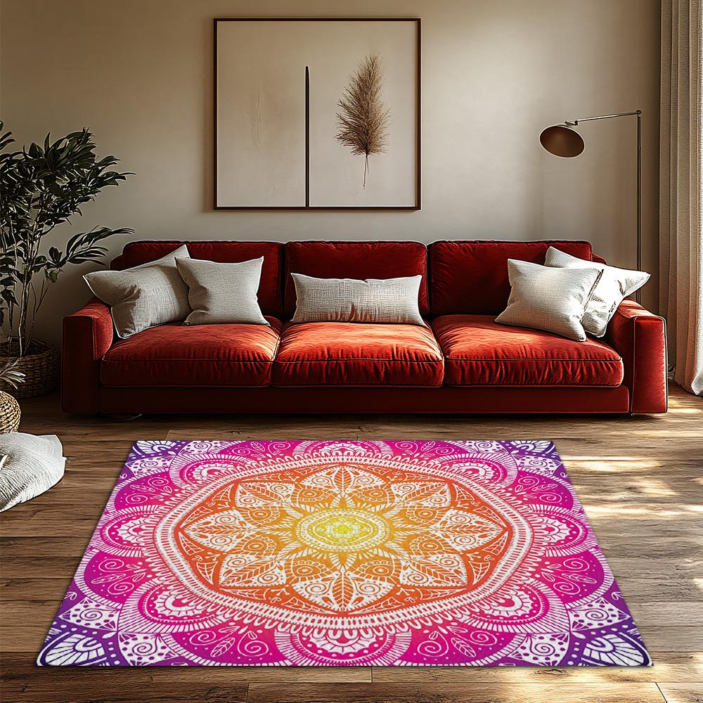 Cozy Moroccan Area Rug Boho Chic Home Decor Non Slip Floor Mat Persian Style Accent Rug Modern Living Room Carpet Durable Washab