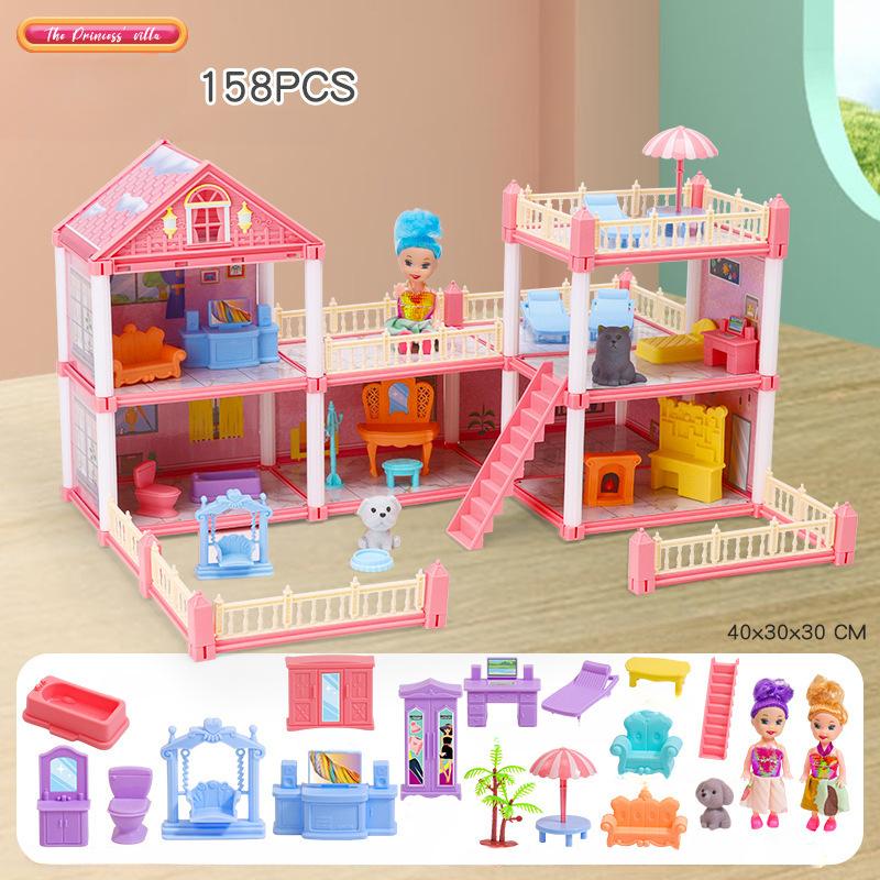 Diy Doll House Children Dream Princess Big Castle Villa Birthday Gift Play House Toys