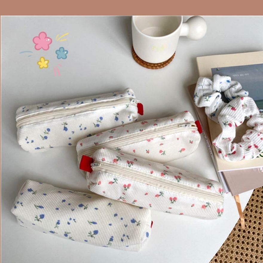 An Instagram Homemade Simple Floral Pen Case A Cute and Fresh Mini Stationery Storage Bag with A Girlish Heart