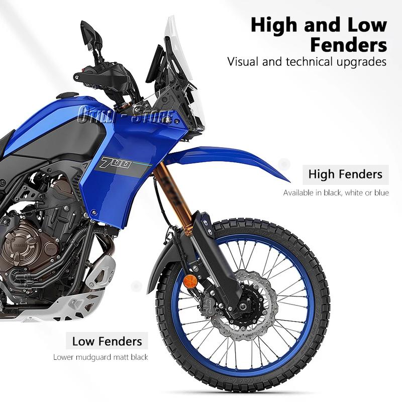 New Motocross Accessories High&Low Front Fender Mudguard For Yamaha Tenere700 T7 Tenere 700 World Rally TENERE 700 World Raid