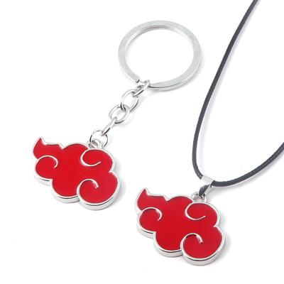 Japońskie Anime Organizacja Akatsuki Czerwony Obłok Metalowy Unisex Naszyjnik z Zawieszką