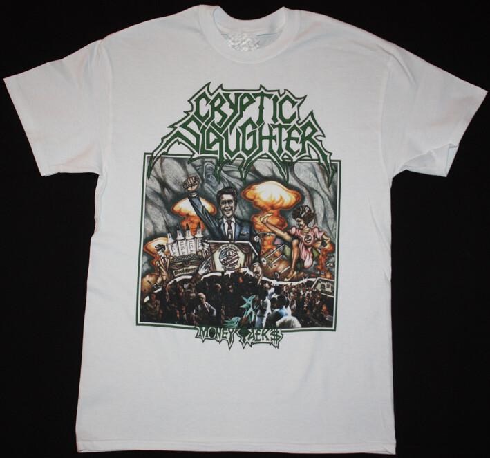 

CRYPTIC SLAUGHTER Music Tour Cotton Full Size Unisex White Shirt Unisex T-Shirt XXL
