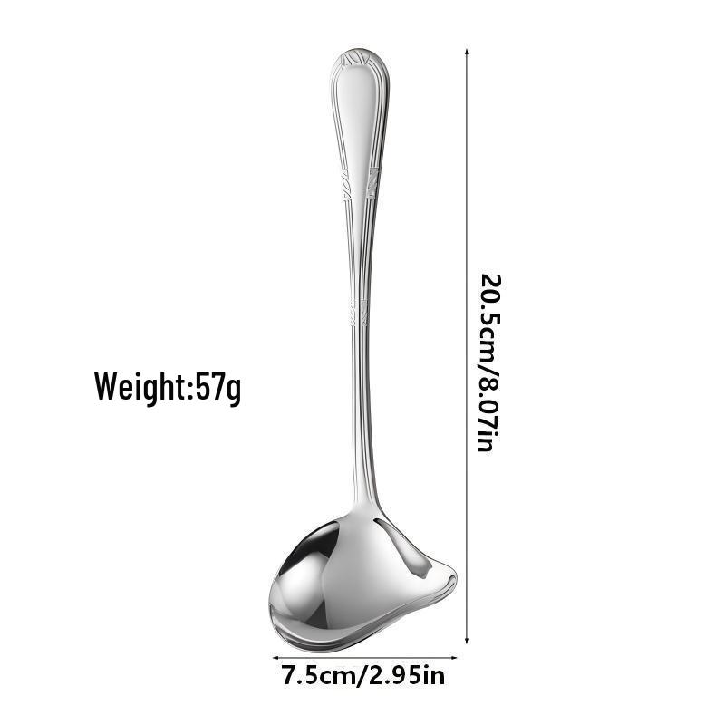 Liang Sheng Stainless Steel Duckbill Spoon with Slanted Spout for Serving Soup and Sauce