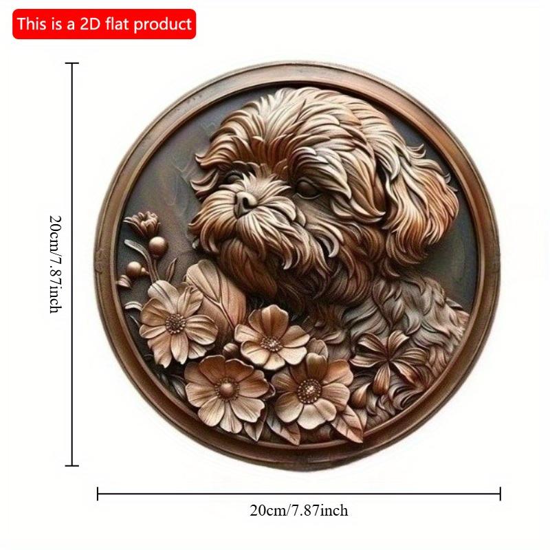 2d Flat 20*20cm, Poodle Themed Wooden Sign Spring Vibes, Perfect for Office and Valentine's Day Decor, for Home, Kitchen, Garden, Bedroom, Bar Decor.