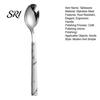 Stylish Dining Utensils Stainless Steel Tableware Set 5 Piece Ergonomic Marble Handle Flatware Includes Steak Knife Fork Spoon Coffee Durable And for