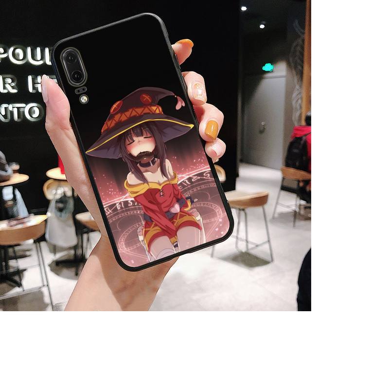 Japan Anime Konosuba Megumin Telefonkasten für Huawei P30 plus P8 lite P9 lite Zurück Coque für Psmart P20 pro P10 lite