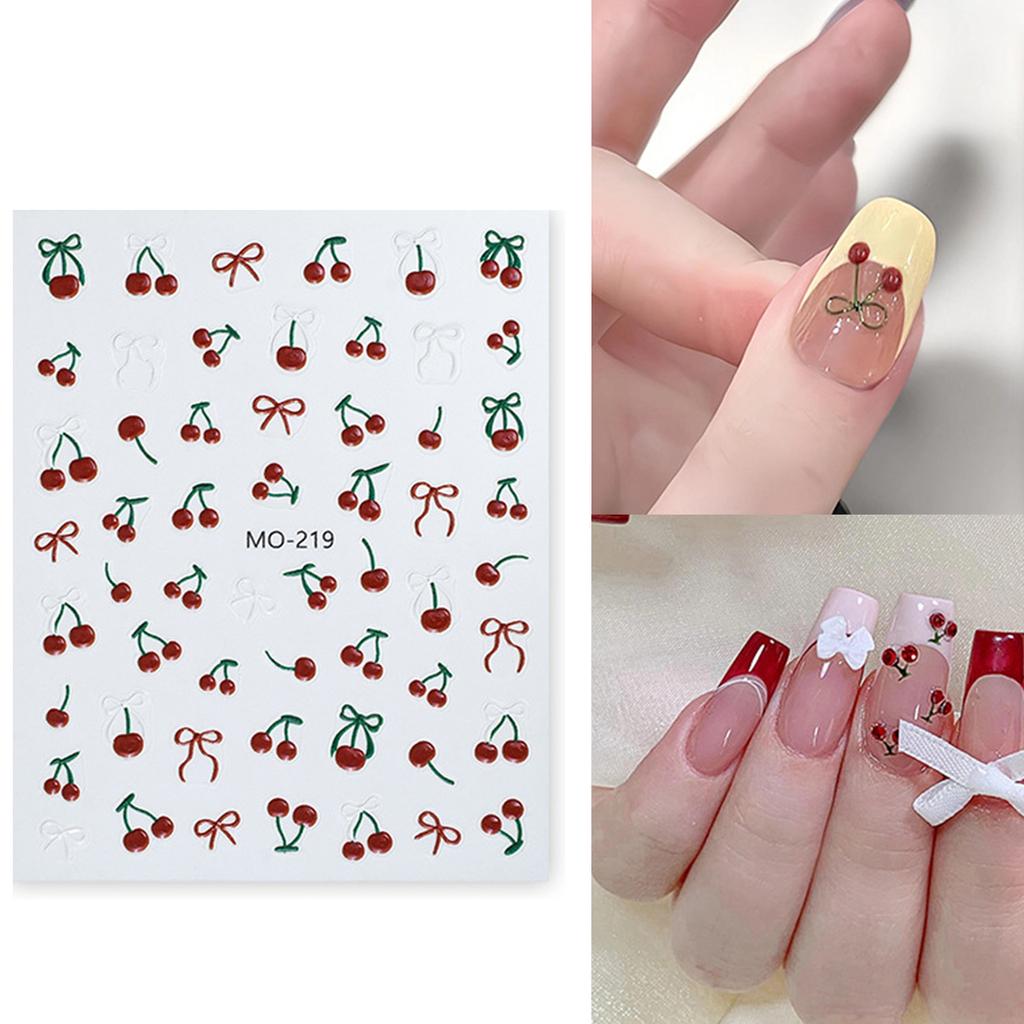 Colorful 3D Fruit Nail Decals Nails Art Decoration Cute Designs for Manicuring and DIY Nails Easy To Apply and Remove