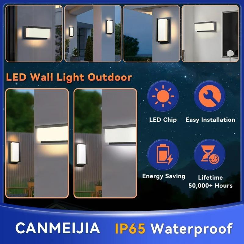 Minimalist Modern Square Wall Light 25W LED IP65 Waterproof Flush Mount Sconce for Living Room Bedroom Household Lighting