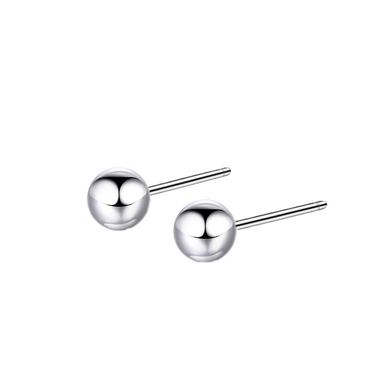 eManco Stainless Steel Round Bead Earrings - Simple Fashion Bean Design