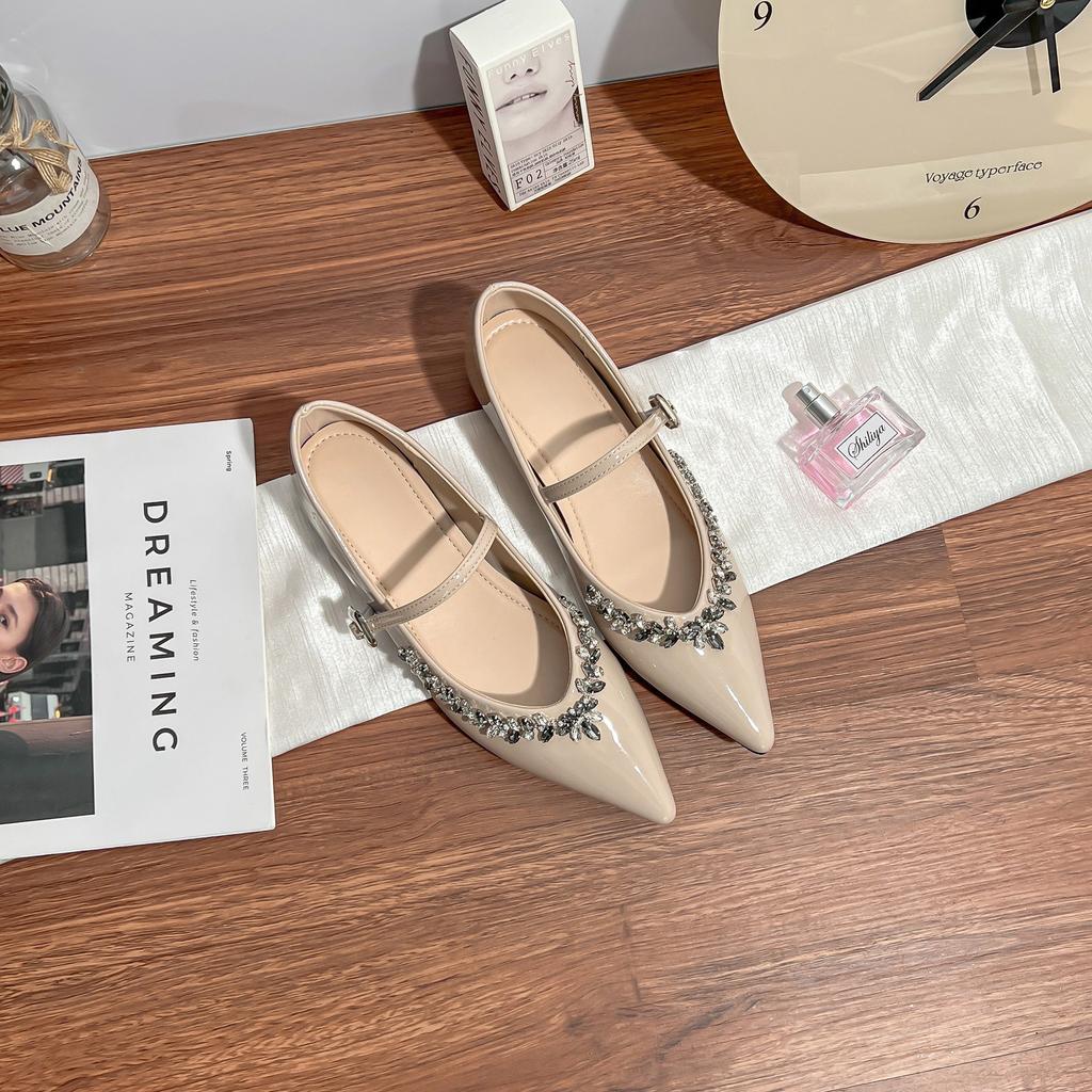 Grape Mother Summer New Shallow Single Shoes Women's Fashion Outer Wear Advanced Sense Pointed French Light Luxury Flat Shoes Women