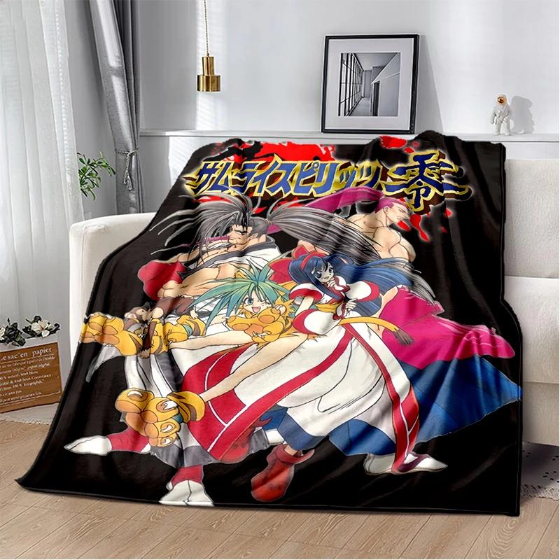 2026 New Style Retro Game Samurai Spirits Shodown Haohmaru Cartoon Blanket,Soft Throw Blanket for Home Bedroom Bed Sofa Kid Gift