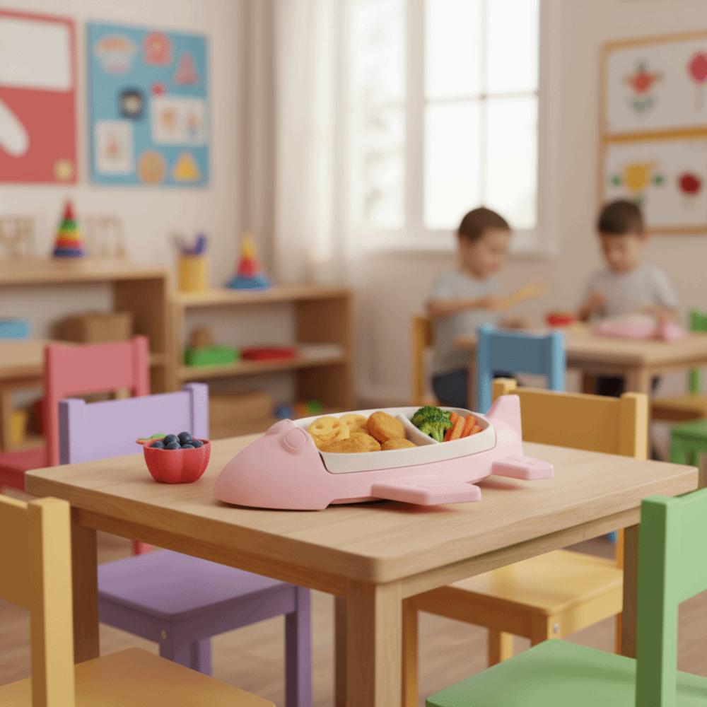 Divided Airplane-Shaped Children's Plate Deepened Dinning Plate Household Food Tray Gifts