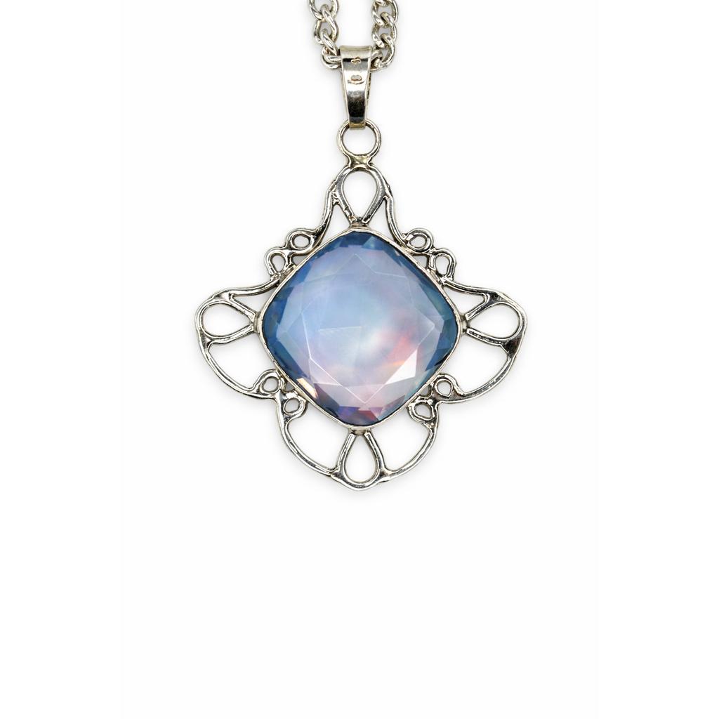 Natural Opal Pendant 46 ct Square Cushion Cut Gems October Birthstone for Gem Collections