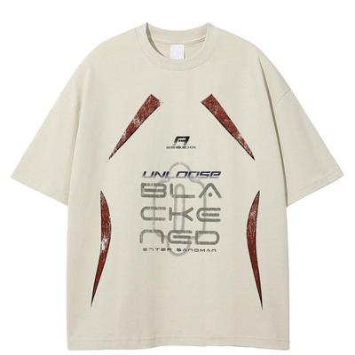 Streetwear Dwustronny T-shirt z grafiką Bawełniany T-shirt Unisex Topy Koszulki Letnie Krótkie Rękawy T-shirt
