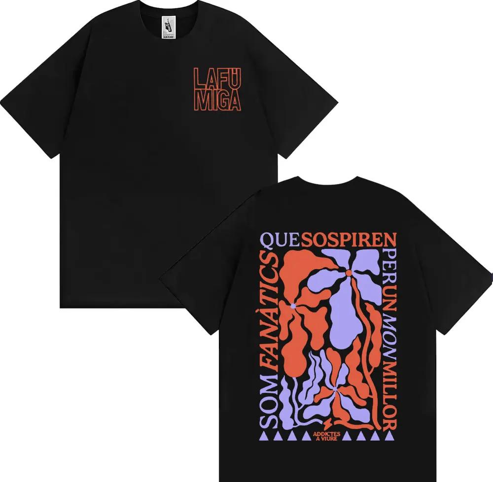 

Band La Fumiga ADDICTES A VIURE Print T-shirts for Men Harajuku Style Short Sleeve T Shirt Summer Tops O-Neck T-shirt Streetwear 4XL