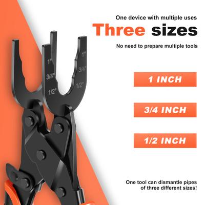Carbon Steel Pipe Disconnect Plier for 1/2" 3/4" 1" Anti Deformation Push To Connect Removal Tool for PEX PVC Copper Pipe