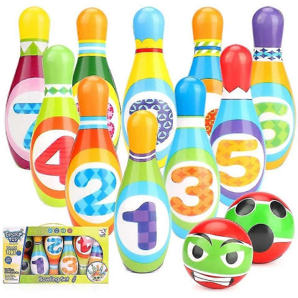 Fun Bowling Ball Game For Children Bowling Ball Set With 10 And 2 Balls In A Mesh Bag Inside
