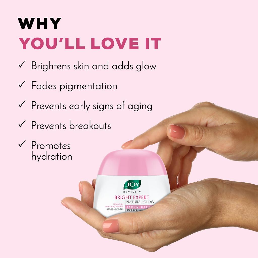 Joy Brightening Face Cream SPF 25 PA+++ With Niacinamide 50ml Pack Of 1 For Natural Glow & Sun Protection