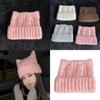 Lovely Devil Ear Hat for Adult Fashion 2000S Thick Warm Skull Caps for Teens Girl Winter Autumn Head Warmer Daily Headwear