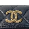 Used CHANELTri-fold Wallet Black/pink Leather Women