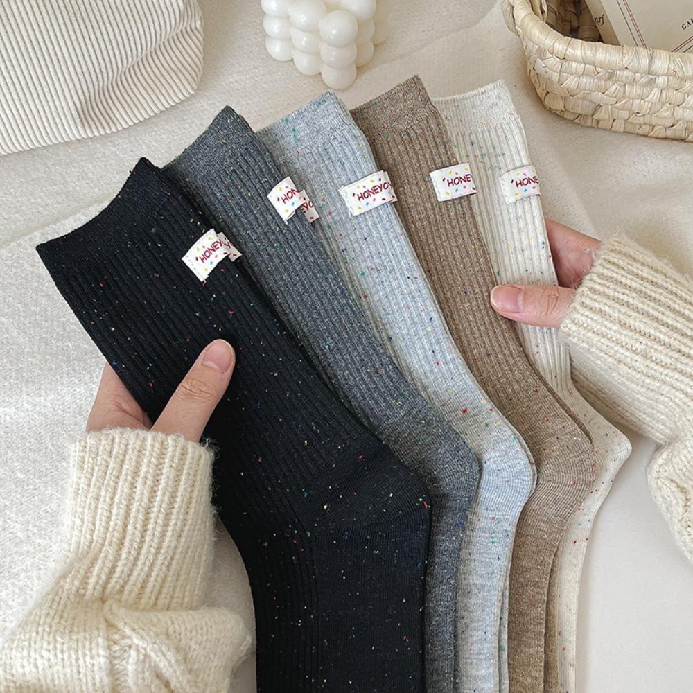 

Cotton Knitted Socks Mid-tube Warm Socks New Middle Tube Socks Autumn білий
